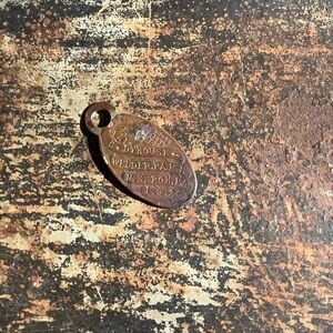 Antique Victorian Key Fob Dog Inscription